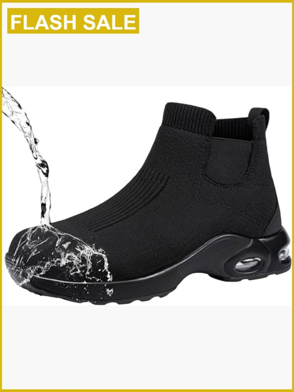 Steel Toe Work Boots Slip On Waterproof Lightweight Cushioned Safety Boots Men